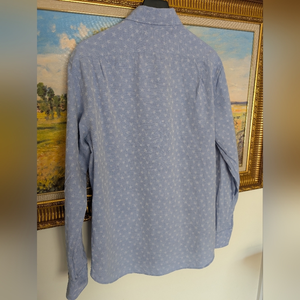 Stenstroms Blue Jacquard Star Shirt - Picture 3 of 5